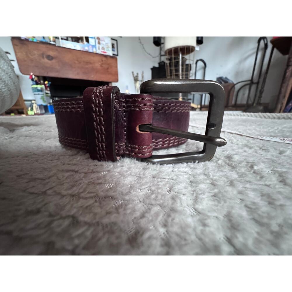 L.L. Bean brown leather belt mens sz 32